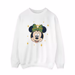Disney Womens/Ladies Minnie Mouse Happy Christmas Sweatshirt - XXL, White