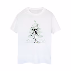 Disney Womens/Ladies The Nightmare Before Christmas Tree Green Cotton Boyfriend T-Shirt - L, White
