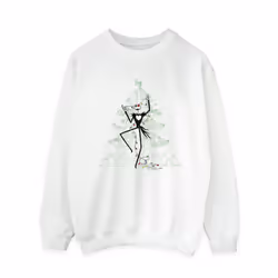 Disney Womens/Ladies The Nightmare Before Christmas Tree Green Sweatshirt - S, White
