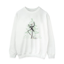 Disney Womens/Ladies The Nightmare Before Christmas Tree Green Sweatshirt - S, White