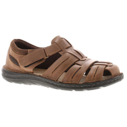 Hush Puppies Mens Sandals Albert Fisherman Leather Walking Touch Fastening Tan U
