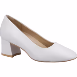 ) Hush Puppies Alicia Court Shoe Leather Women's Ivory Heels - Cream, 3 (Adults'