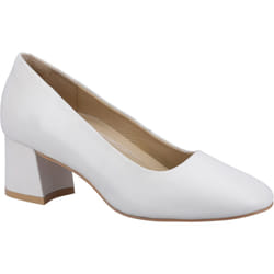 ) Hush Puppies Alicia Court Shoe Leather Women's Ivory Heels - Cream, 3 (Adults'