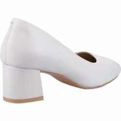 ) Hush Puppies Alicia Court Shoe Leather Women's Ivory Heels - Cream, 7 (Adults'