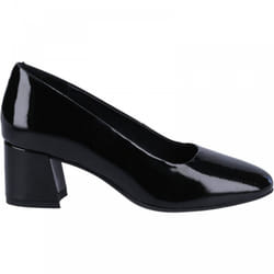 ) Alicia | Black | Women's Leather Court Shoes - 6 (Adults'