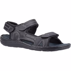 ) Hush Puppies Alistair Leather Men's Black Sandals - Black, 7 (Adults'