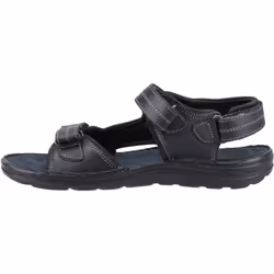 ) Hush Puppies Alistair Leather Men's Black Sandals - Black, 7 (Adults'