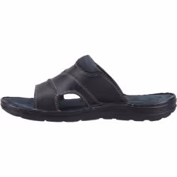 ) Hush Puppies Archer Leather Men's Black Sandals - Black, 9 (Adults'