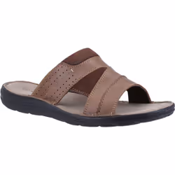 ) Hush Puppies Archer Leather Men's Tan Sandals - Brown, 6 (Adults'
