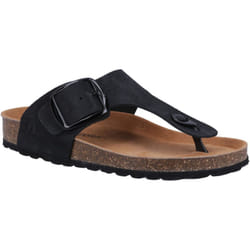 ) Hush Puppies Billie Suede Women's Black Sandals - Black, 8 (Adults'