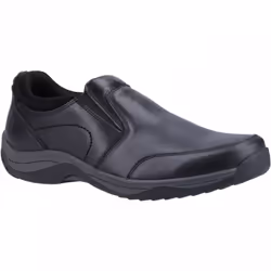 ) Donald | Black | Mens Slip On Shoes - 8 (Adults'