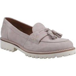 ) Hush Puppies Ginny Suede Women's Taupe Loafers - Brown, 4 (Adults'