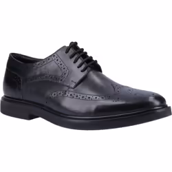 ) Hush Puppies Kingston Leather Men's Black Brogues Shoes - Black, 7 (Adults'