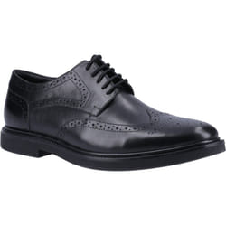 ) Hush Puppies Kingston Leather Men's Black Brogues Shoes - Black, 11 (Adults'