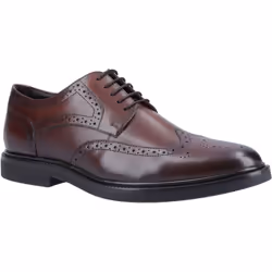 ) Hush Puppies Kingston Leather Men's Chocolate Brogues Shoes - Brown, 10 (Adults'