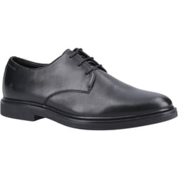 ) Hush Puppies Kye Leather Men's Black Lace-Up Shoes - Black, 8 (Adults'