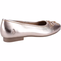 ) Hush Puppies Naomi Leather Women's Rose Gold Flats - Gold, 3 (Adults'