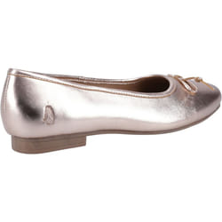 ) Hush Puppies Naomi Leather Women's Rose Gold Flats - Gold, 3 (Adults'