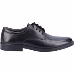 ) Hush Puppies Neal Leather Men's Black Lace-Up Shoes - Black, 8 (Adults'