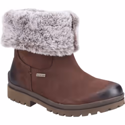 ) Hush Puppies Alice Leather Women's Brown Boots - Brown, 3 (Adults'