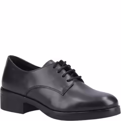 Hush Puppies ANASTASIA Girls Leather School Shoes Black - UK 3, Black