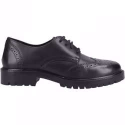 , Black) Athena Senior Black Girls Lace Up School Shoes - 4 (Adults'