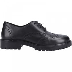 , Black) Athena Senior Black Girls Lace Up School Shoes - 8 (Adults'