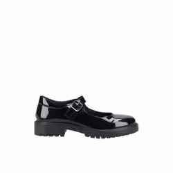 Hush Puppies AURORA Girls School Shoes Black Patent - UK 11, Black