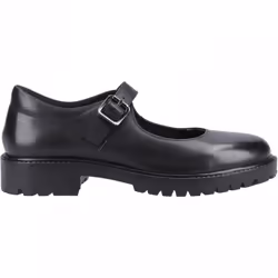 , Black) Aurora Senior Black Girl's Buckle School Shoes - 4 (Adults'