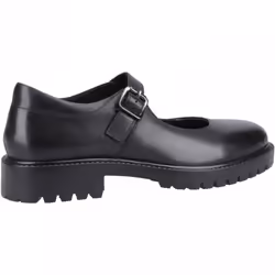, Black) Aurora Senior Black Girl's Buckle School Shoes - 4 (Adults'