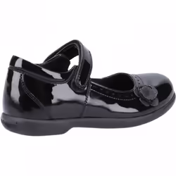 , Black) Bethany Patent Senior Black Girls Rip-Tape School Shoes - 5 (Adults'