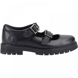 , Black) Ella Junior Black Girls Buckle School Shoes - 12 (Children's