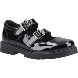 ) Hush Puppies Ella Patent Junior Leather Girls's Black Shoes - Black, 13 (Adults'
