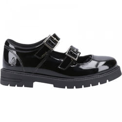 , Black) Ella Patent Senior Black Girls Buckle School Shoes - 7 (Adults'