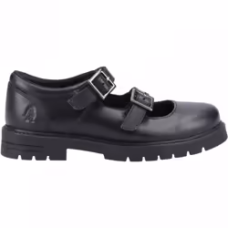 , Black) Ella Senior Black Girls Buckle School Shoes - 3 (Adults'
