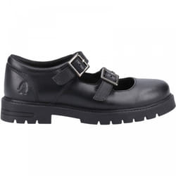 , Black) Ella Senior Black Girls Buckle School Shoes - 6 (Adults'