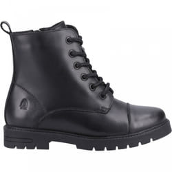 , Black) Lauren Junior Black Girls Lace & Zip School Shoes - 11 (Children's