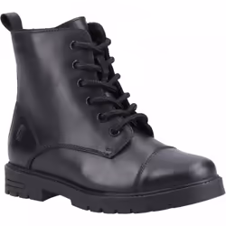 , Black) Lauren Junior Black Girls Lace & Zip School Shoes - 13 (Children's