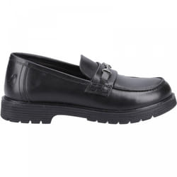 , Black) Lydia Senior Black Girls Slip On School Shoes - 4 (Adults'