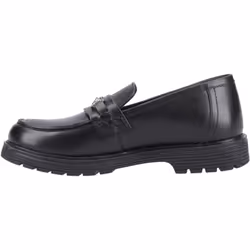 ) Hush Puppies Lydia Senior Leather Girls's Black Loafers - Black, 5 (Adults'
