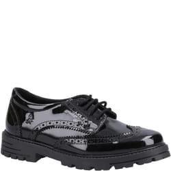 Hush Puppies MAXINE Girls School Shoes Black Patent - UK 4, Black