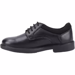) Hush Puppies Tommy Senior Leather Boys's Black Shoes - Black, 3 (Adults'