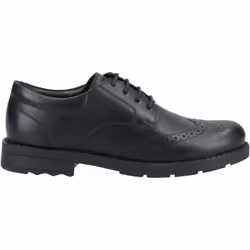 , Black) Brian Junior Black Boys Lace Up School Shoes - 12 (Children's