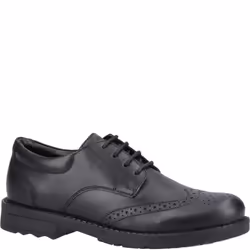 Hush Puppies BRIAN Boys Leather School Shoes Black - UK 3, Black