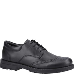 Hush Puppies BRIAN Boys Leather School Shoes Black - UK 5, Black