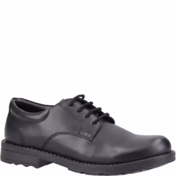 Hush Puppies BRUNO Boys Leather School Shoes Black - UK 9, Black