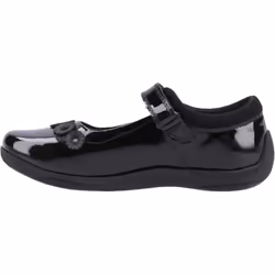 ) Hush Puppies Christina Patent Junior Leather Girls's Black Shoes - Black, 10 (Adults'