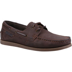 ) Cotswold Bartrim Leather Men's Brown Boat Shoes - Brown, 7 (Adults'