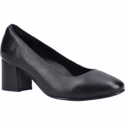 ) Hush Puppies Anna Wide Leather Women's Black Heels - Black, 3 (Adults'