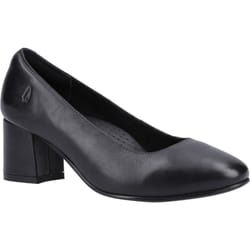 ) Hush Puppies Anna Wide Leather Women's Black Heels - Black, 3 (Adults'